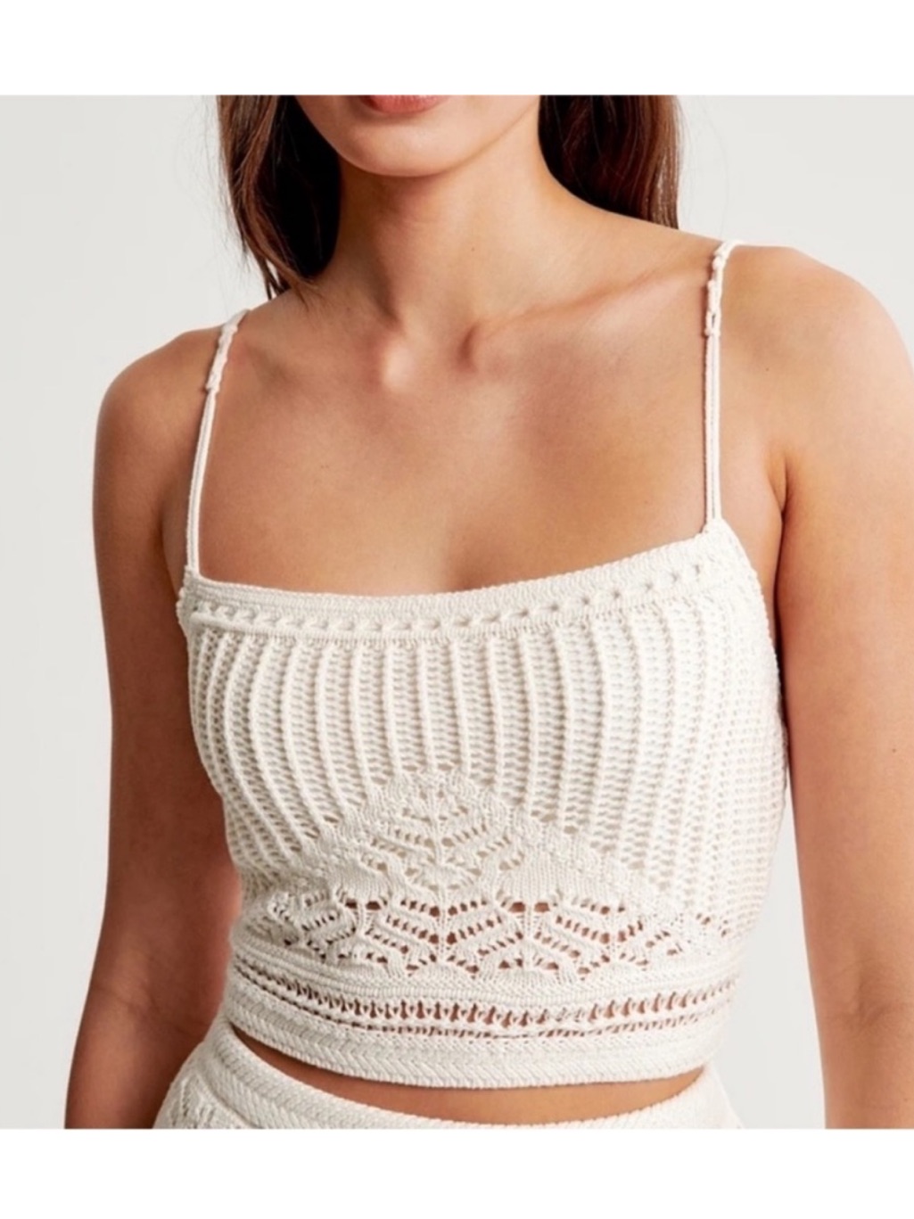 Nwot Abercrombie & Fitch Crochet Style Macrame Crop Top